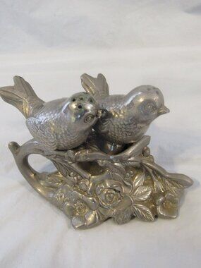 Pewter, Silver Bird Salt and Pepper Set.